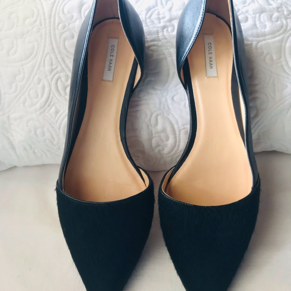 Cole Haan Black Amalia Flats Leather D’Orsay 10B EUC - Picture 12 of 16